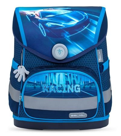 BELMIL Compact Iskolatáska, Racing Blue Neon/Autós