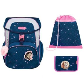   BELMIL MAXI iskolatáska szett, csatos, "Maxi Meet your Horses", lópatkó