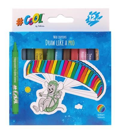COOL BY VICTORIA zsírkréta, 12 különböző szín