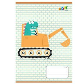   Állatos COOL BY VICTORIA Markolós Dinó 1. osztályos vonalas füzet (A5/14-32)