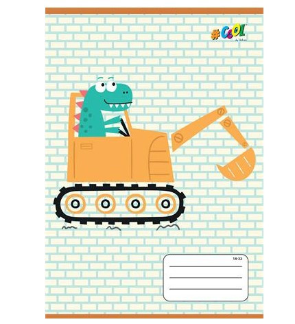 Állatos COOL BY VICTORIA Markolós Dinó 1. osztályos vonalas füzet (A5/14-32)