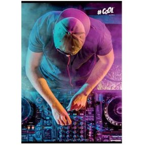 Zene DJ kockás füzet, extra vastag, 96 lapos (A5/27-96)