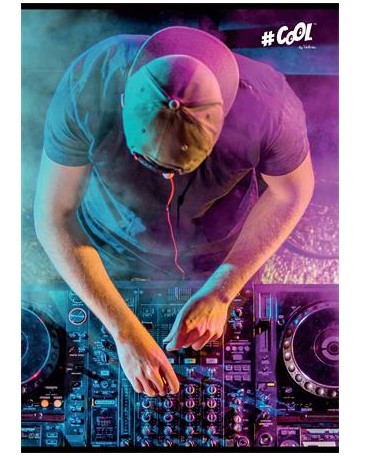 Zene DJ kockás füzet, extra vastag, 96 lapos (A5/27-96)