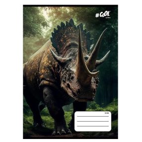   Állatos COOL BY VICTORIA Dinó Triceratops 3. osztályos vonalas füzet (A5/14-32)