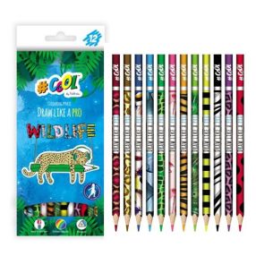   COOL BY VICTORIA "Wildlife" színes ceruza készlet, háromszögletű, 12 különböző szín