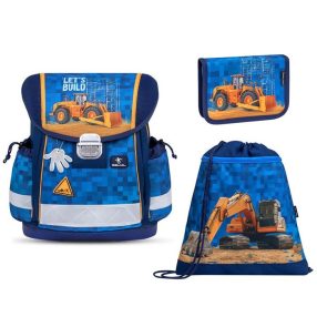 Belmil Classy iskolatáska szett, Bulldozer/Munkagép