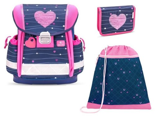 Belmil Classy iskolatáska szett 2, Simple Hearts/Rózsaszín szív