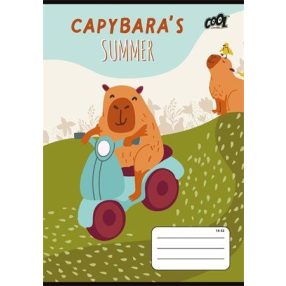   Állatos Capibara Bicikli 1. osztályos vonalas füzet (A5/14-32)