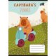 Állatos Capibara Bicikli 1. osztályos vonalas füzet (A5/14-32)