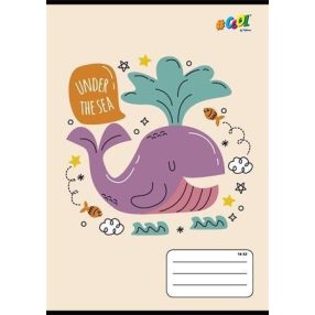   Állatos COOL BY VICTORIA Bálna 2. osztályos vonalas füzet (A5/16-32)