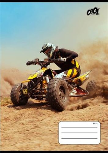 Autós COOL BY VICTORIA Motor sárga vonalas füzet (A5/21-32)