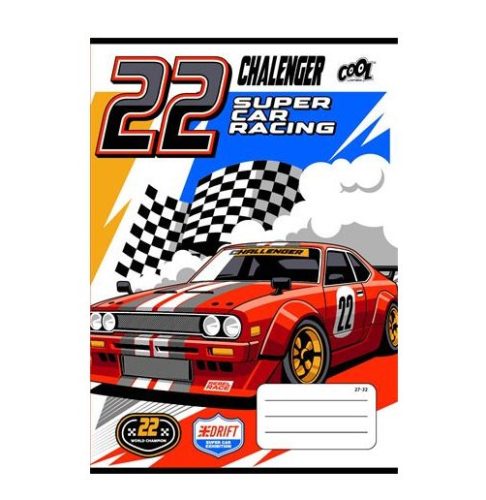 Autós - Race Cars, Piros autós kockás füzet, A5/27-32