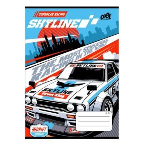 Autós - Race Cars, Fehér autós kockás füzet, A5/27-32
