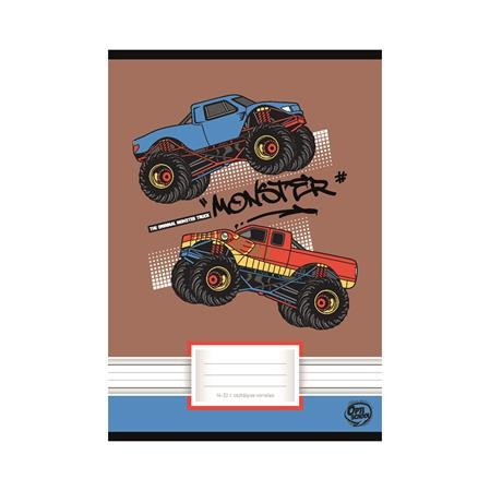 Autós Monster Truck 1. osztályos vonalas füzet, 14-32