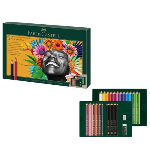  FABER-CASTELL "Polychromos & Pitt Graphite Matt" színesceruza készlet, 50 db