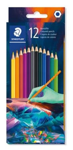 STAEDTLER  színes ceruza készlet, 12 különböző szín (sötét tónusú színek)