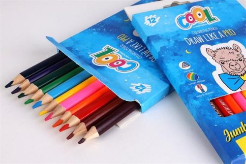 COOL BY VICTORIA Színes VASTAG ceruza készlet, háromszögletű (12 szín)