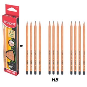 MAPED háromszögletű grafitceruza, HB (12 db)  - barna