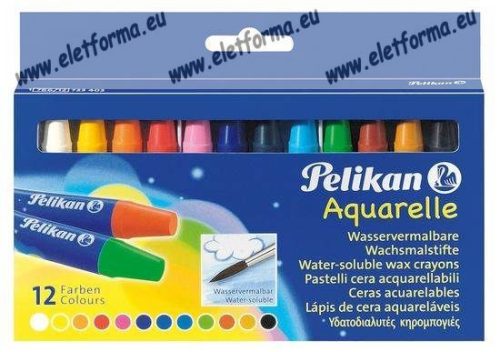 Akvarell zsírkréta/12 szín - Pelikan