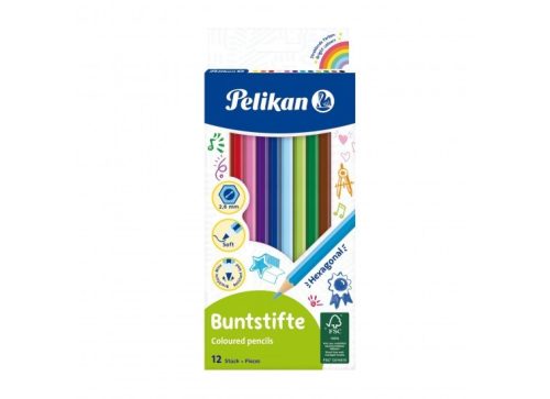 Pelikan színesceruza, 12 szín, hatszögletű
