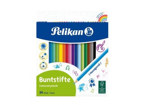 Pelikan színesceruza, 24 szín, hatszögletű
