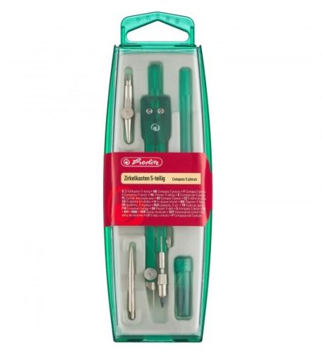 Herlitz 5 részes körzőkészlet, Zöld