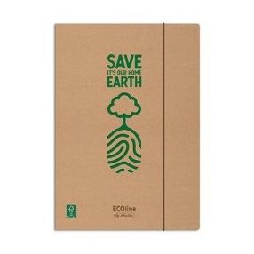 ECOline A4 méretű gumis mappa, Zöld fa