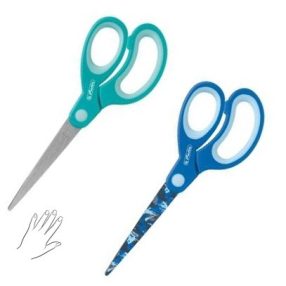   Barkácsolló Design hegyes, balkezes, kék vagy zöld, 1 db (17 cm) - Herlitz