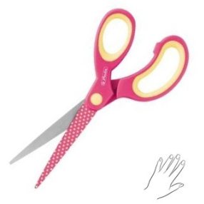   Barkácsolló Design hegyes, balkezes, pink, 1 db (17 cm) - Herlitz
