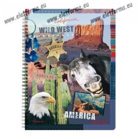   A5 Négyzethálós/Kockás spirálfüzet - Amerika, 160 lap, Herlitz