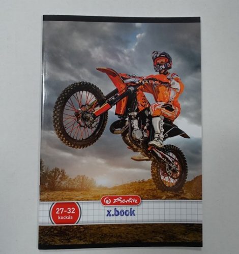 Sport kockás füzet, Piros motoros, A4