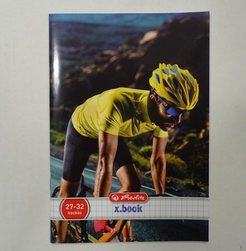 Sport kockás füzet, Sárga kerékpáros, A4