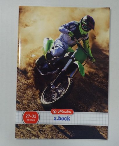 Sport kockás füzet, Zöld motoros, A4