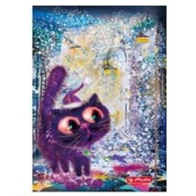   City - Crazy Cats Lila cica kockás füzet, (A5/60) FÓLIÁS fedlappal!