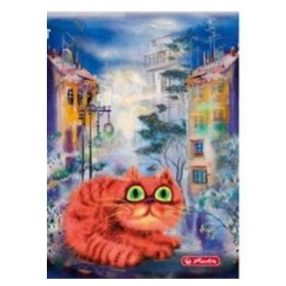   City - Crazy Cats Narancs cica kockás füzet, (A5/60) FÓLIÁS fedlappal!