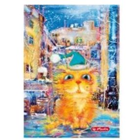   City - Crazy Cats Sárga cica kockás füzet, (A5/60) FÓLIÁS fedlappal!