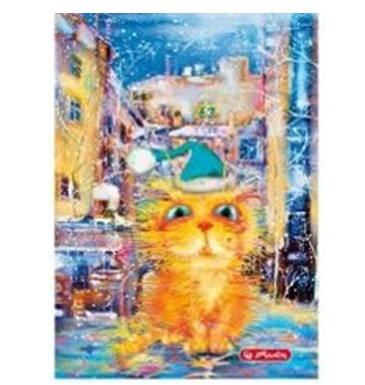 City - Crazy Cats Sárga cica kockás füzet, (A5/60) FÓLIÁS fedlappal!