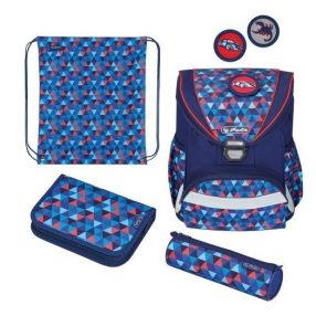   Herlitz UltraLight Plusz iskolatáska szett, Geometric (Autó/skorpió) 