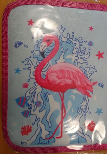 Herlitz kihajtható tolltartó, Flamingo, 2 klapnis (31 részes töltött)