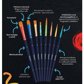 Ecsetkészlet/szett, Pelikan prémium (8 db-os)