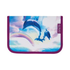   Herlitz kihajtható tolltartó, Ocean in Heaven/Delfin, 2 klapnis (31 részes töltött)