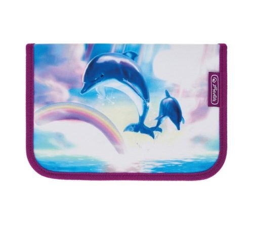 Herlitz kihajtható tolltartó, Delfin, 2 klapnis (üres)