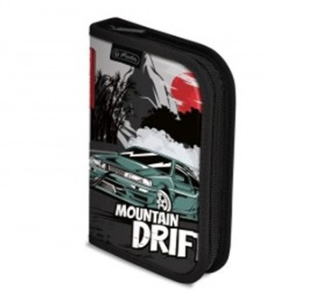 Herlitz kihajtható tolltartó, Autós/Drift, 2 klapnis (35 részes töltött)