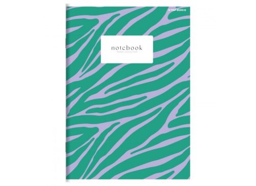 Herlitz Matt fóliás 60 lapos füzet, Zöld zebra, vonalas (A5/60 lap)