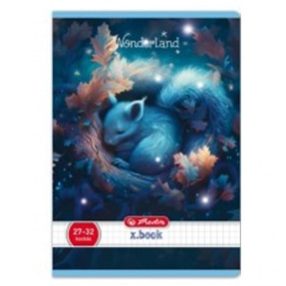 Állatos Wonderland kockás füzet, Mókus (A5/27-32)