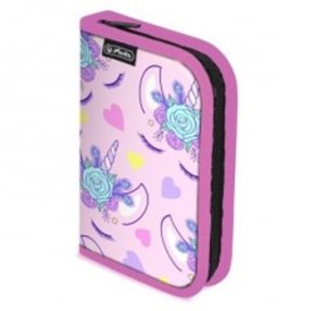   Herlitz kihajtható tolltartó, Flowers, 2 klapnis (35 részes töltött)