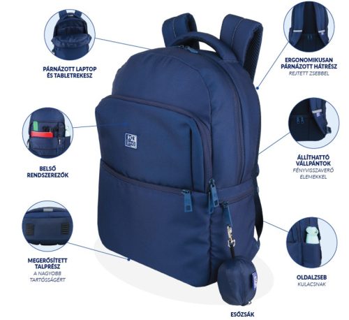 Oxford hátizsák, B-Ready - Indigo