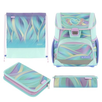 Herlitz Loop Plus iskolatáska szett, Minty Love/Szives