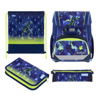 Herlitz Loop Plus iskolatáska szett, TRex/Thunder Rex Explorer/Dinós