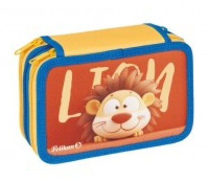 3 emeletes Herlitz tolltartó, Happy Animals/Lion/Oroszlán (43 részes töltött) 